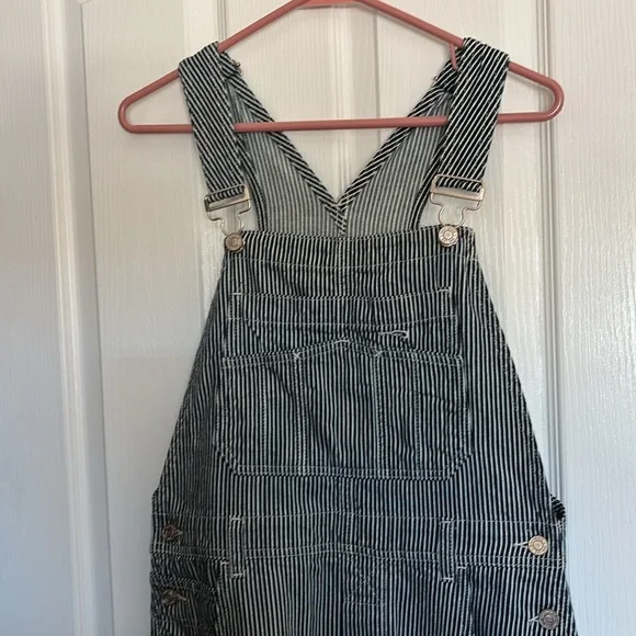 Gap Denim Stripe Loose Overalls - Picture 2 of 9